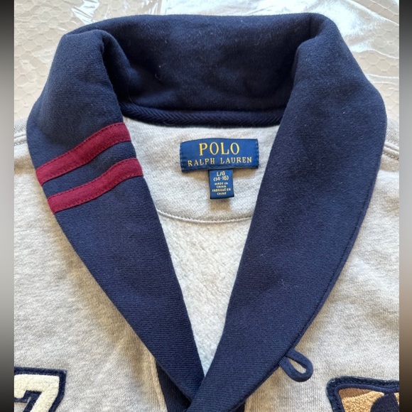 Polo Ralph Lauren Boys L 14-16 PREPPY STYLISH letterman cardigan - Picture 7 of 12